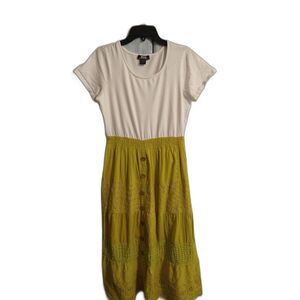 Nado nations ak outfits Maxi eyelet dress Mustard Large boho Cottagecore Beachy